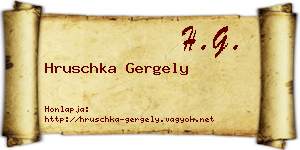 Hruschka Gergely névjegykártya